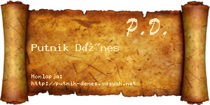 Putnik Dénes névjegykártya